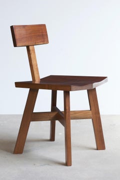 Modern Industry Minimalist Dining Chair in Walnut