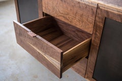 Modern Industry Tabac Series Sideboard in Walnut and Blackened Steel