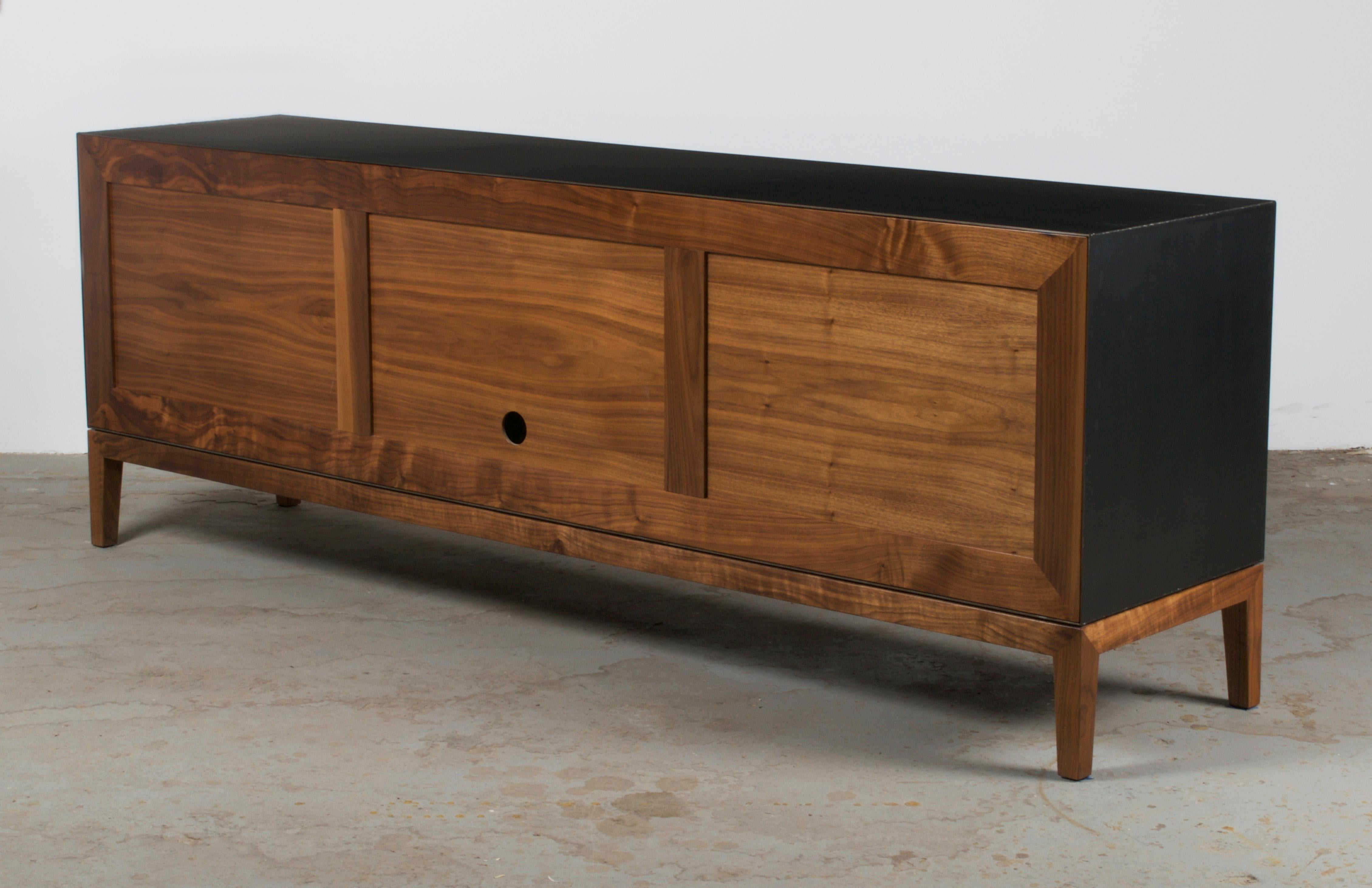 American Modern Industry Taper Series Media Console with Doors and Drawers