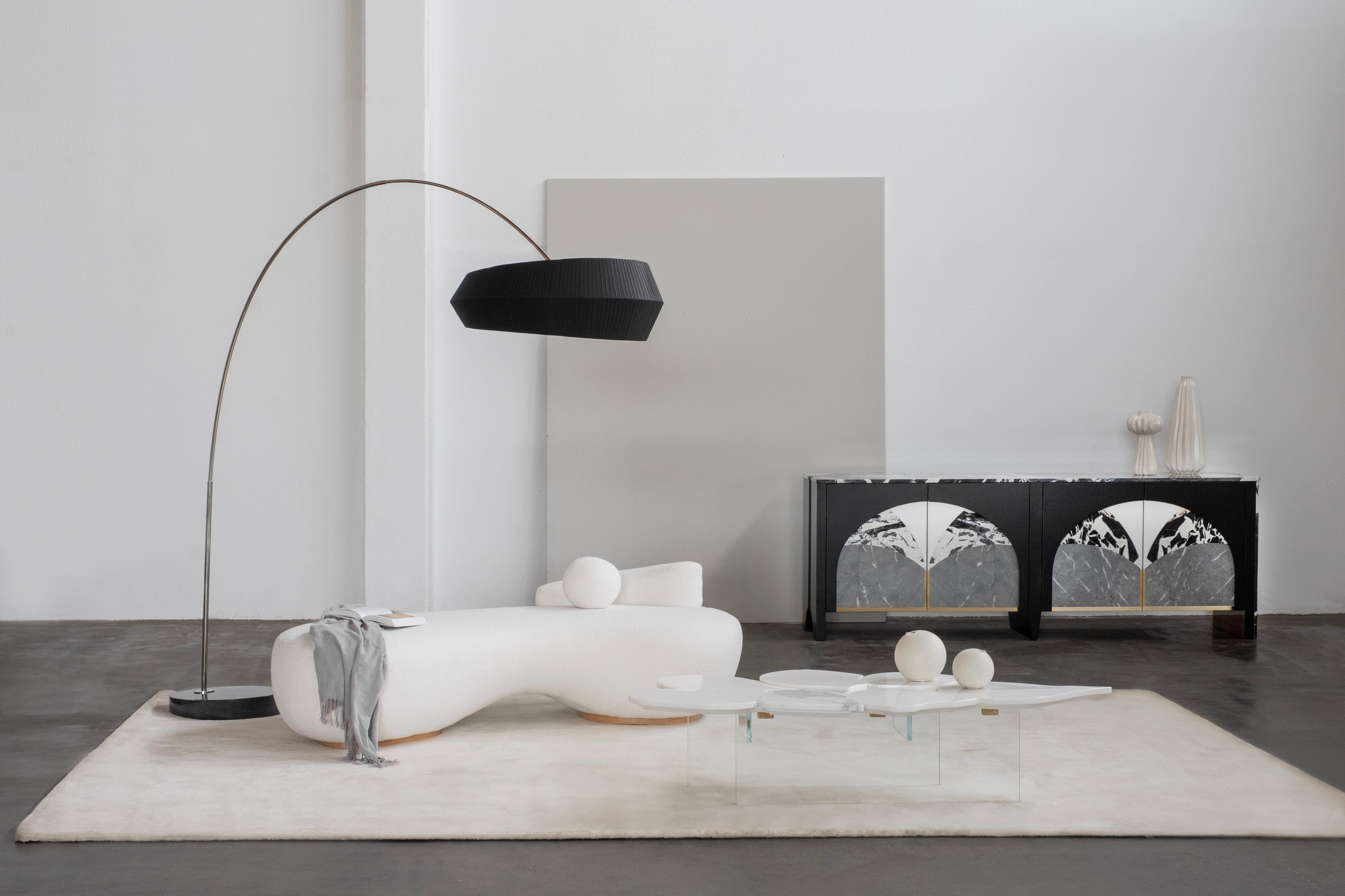 XXIe siècle et contemporain Table basse Infinity moderne du milieu du siècle en marbre statuaire faite à la main par Greenapple en vente