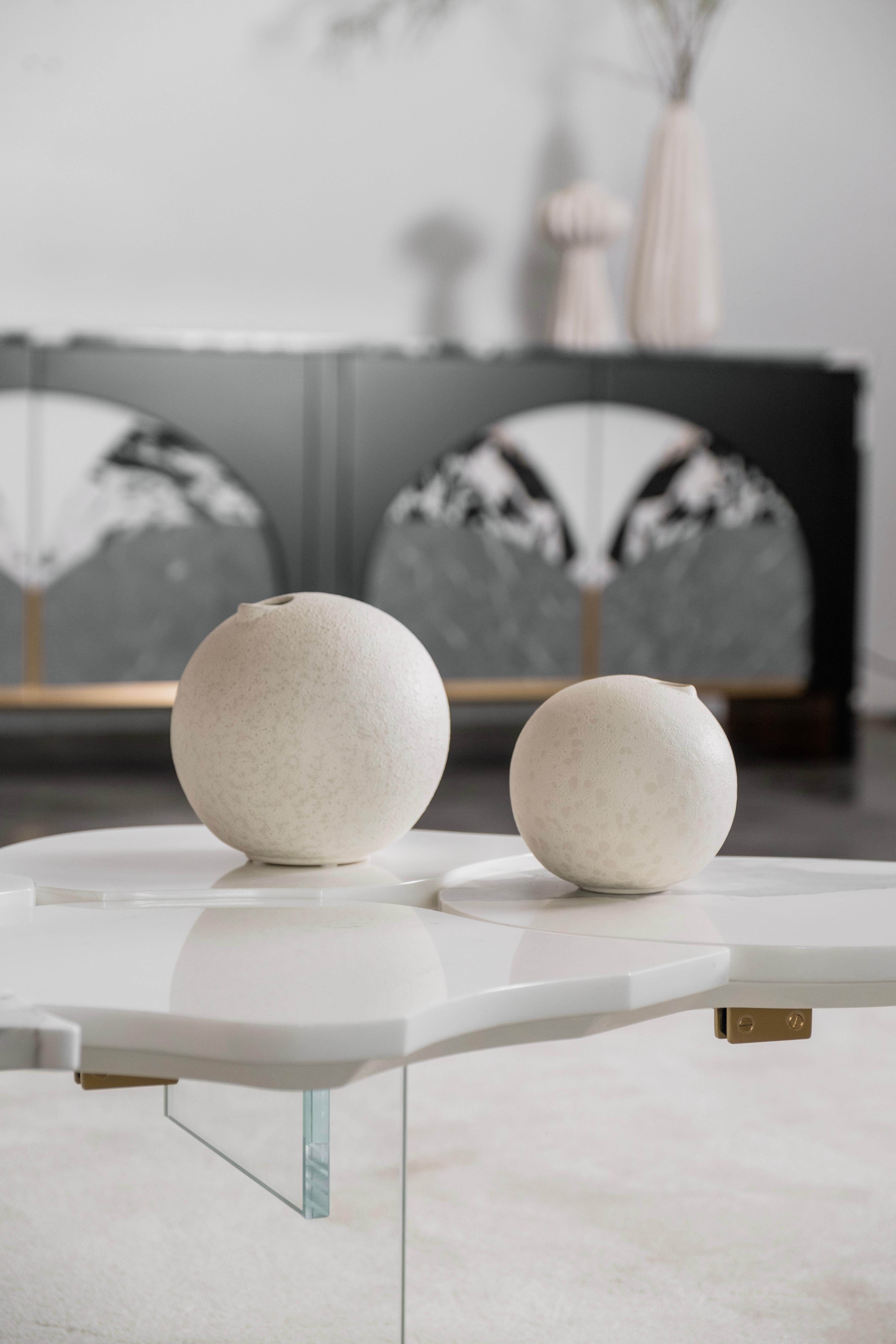 Table basse Infinity moderne du milieu du siècle en marbre statuaire faite à la main par Greenapple Neuf - En vente à Lisboa, PT