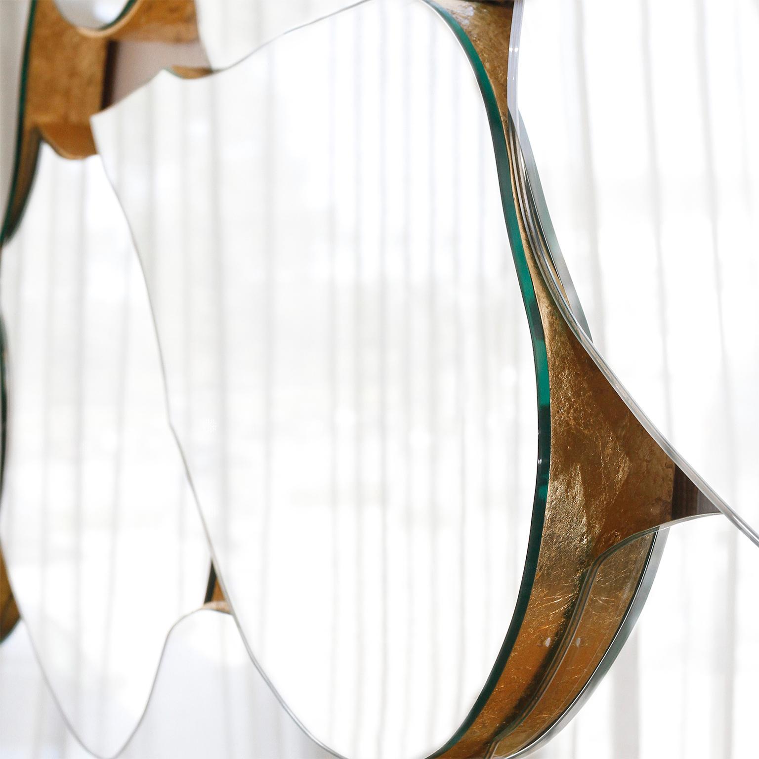 Mid-Century Modern Infinity Wall Mirror, Gold Leaf, Handmade by Greenapple For Sale 6