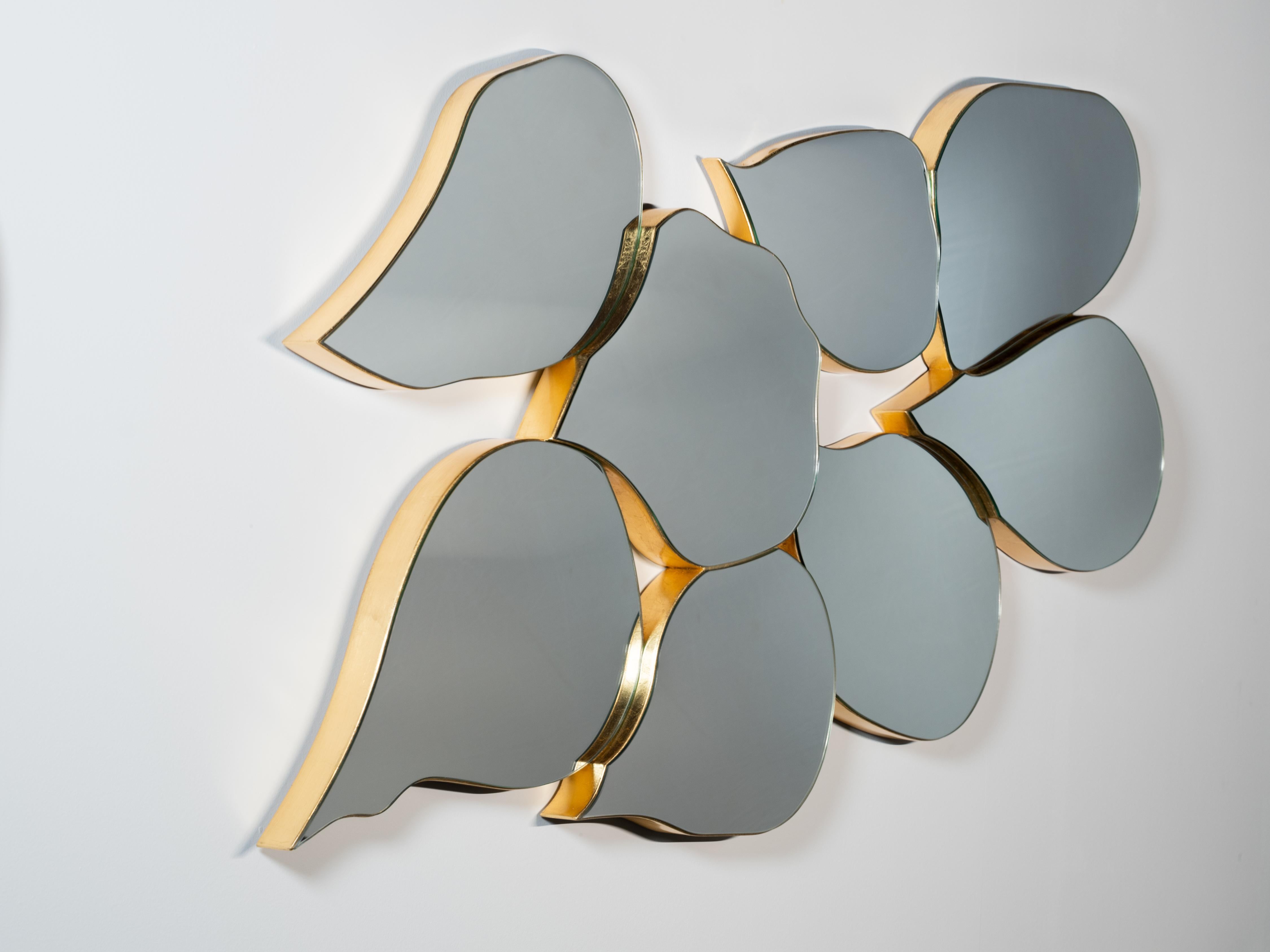 Hand-Crafted Modern Infinity Wall Mirror, Gold Leaf, Handmade in Portugal by Greenapple For Sale