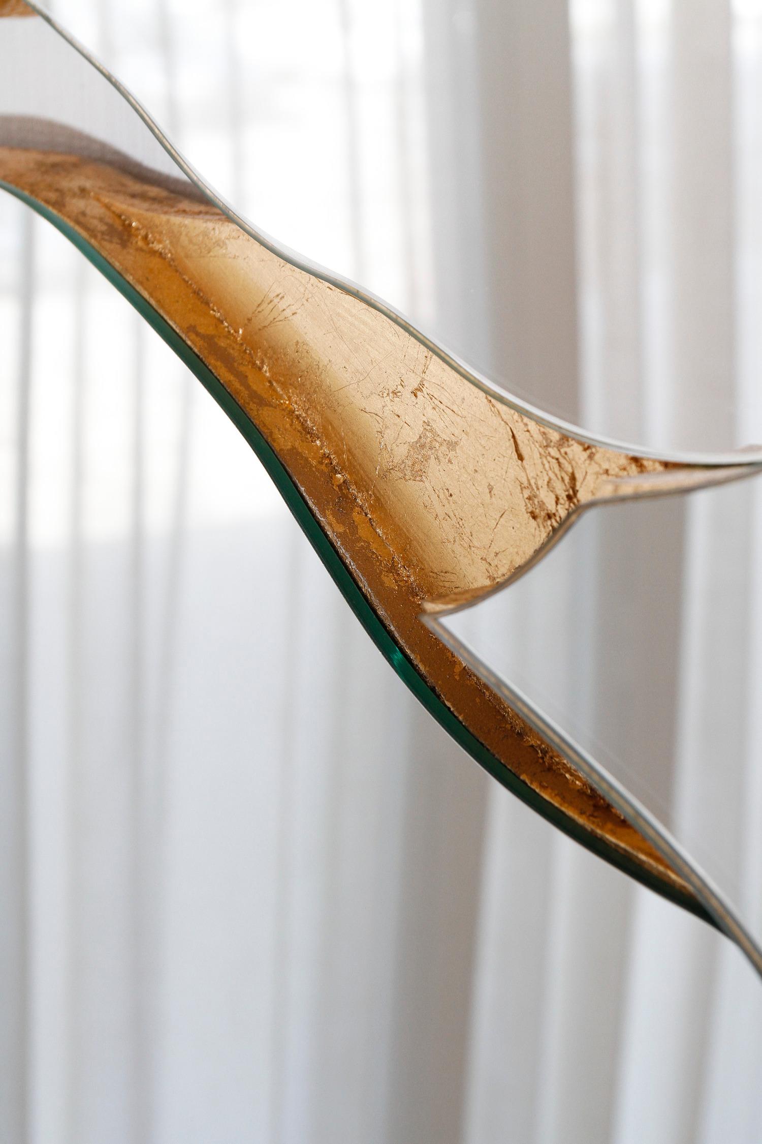 Mid-Century Modern Infinity Wall Mirror, Gold Leaf, Handmade by Greenapple For Sale 1