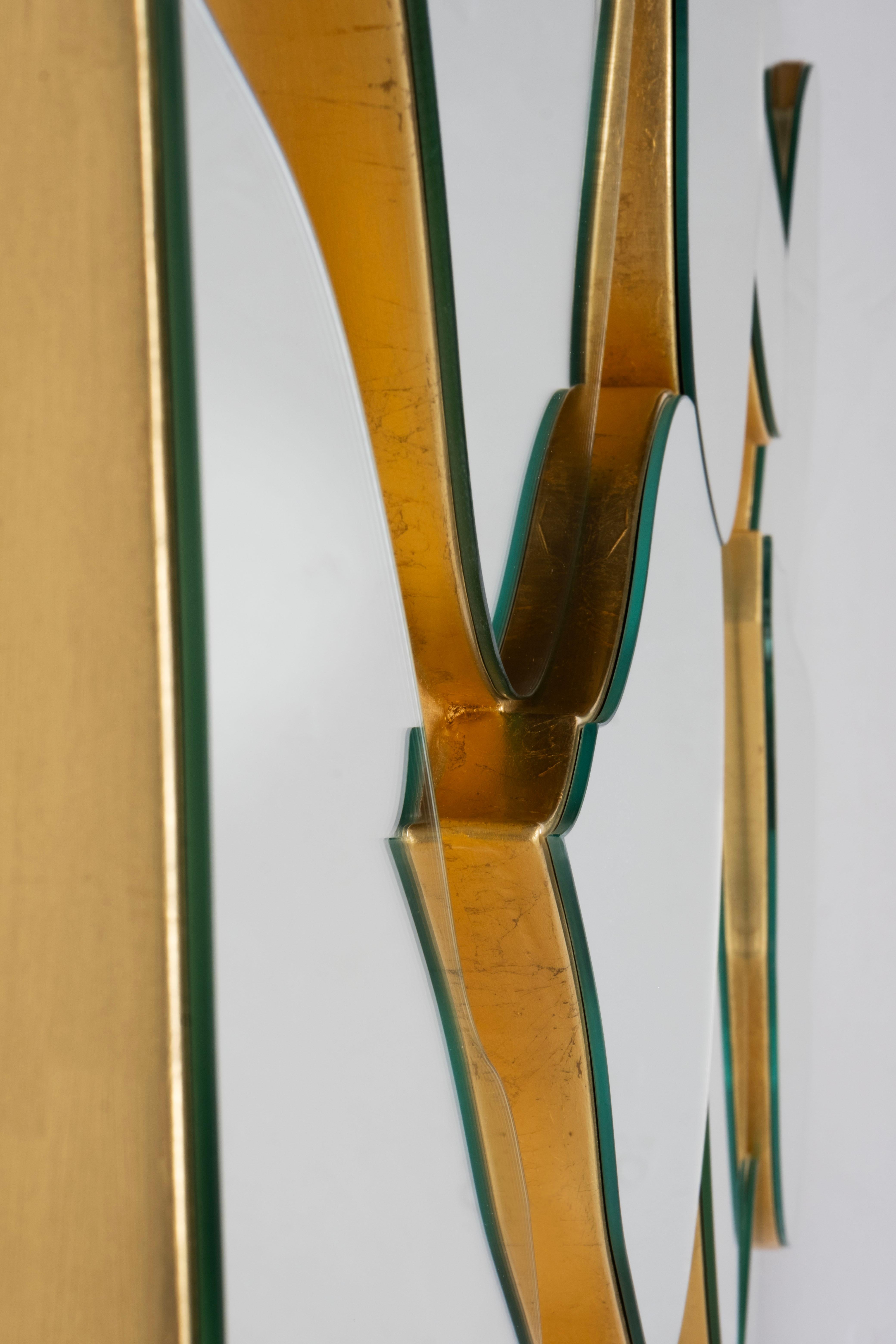 Miroir mural moderne Infinity, feuille d'or, fabriqué à la main au Portugal par Greenapple en vente 1
