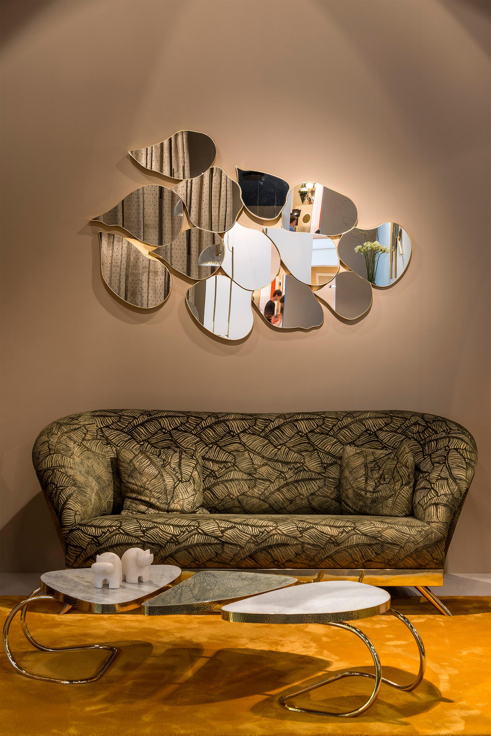 Mid-Century Modern Infinity Wall Mirror, Gold Leaf, Handmade by Greenapple For Sale 2