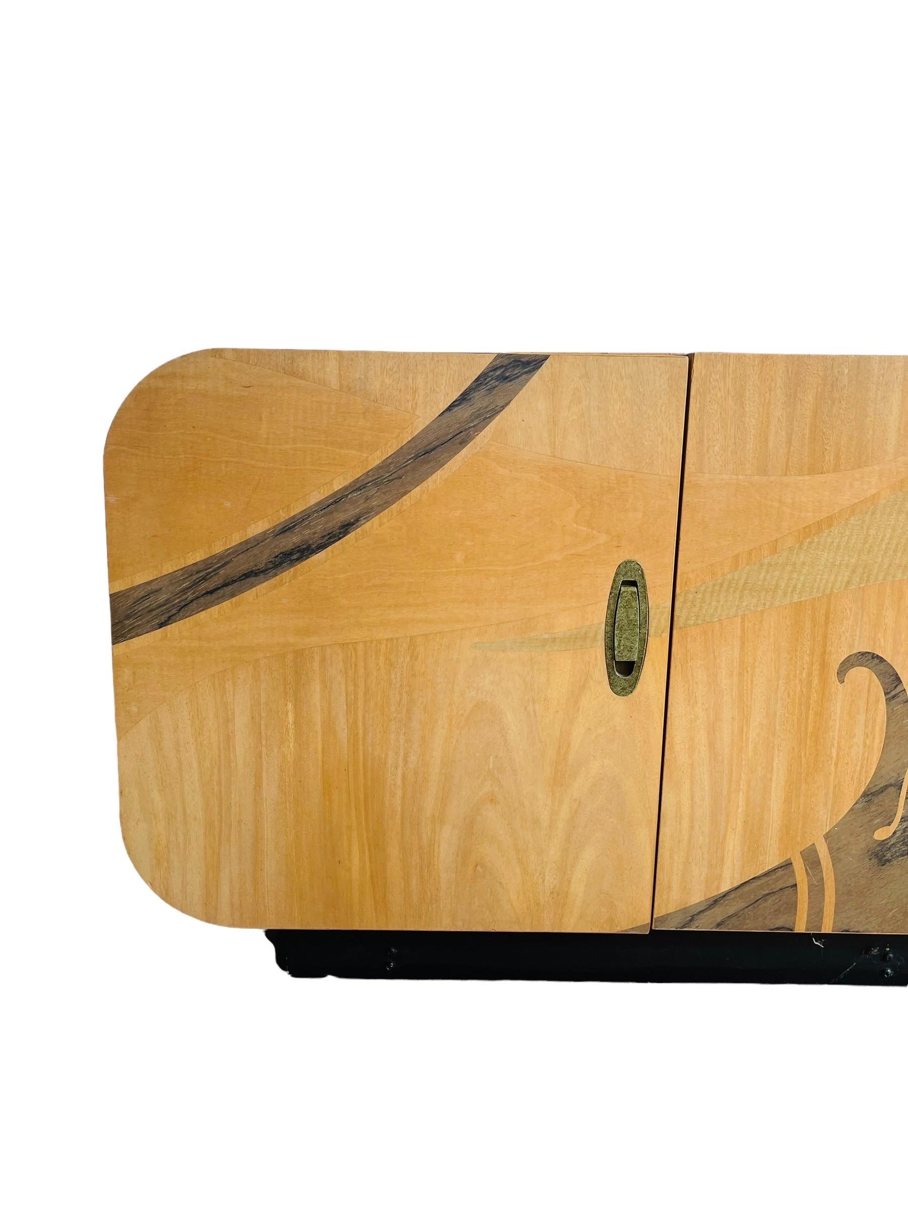 Unknown Modern Inlaid Beech Wood Credenza by White Furniture 