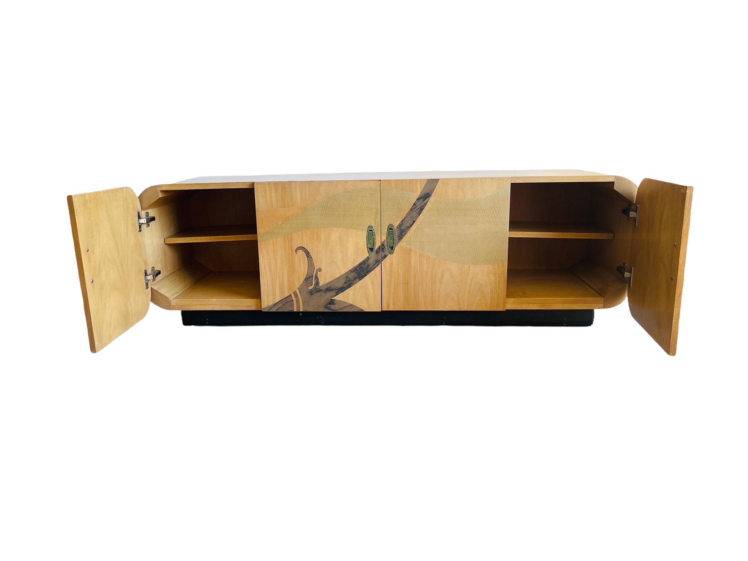 Modern Inlaid Beech Wood Credenza by White Furniture  1
