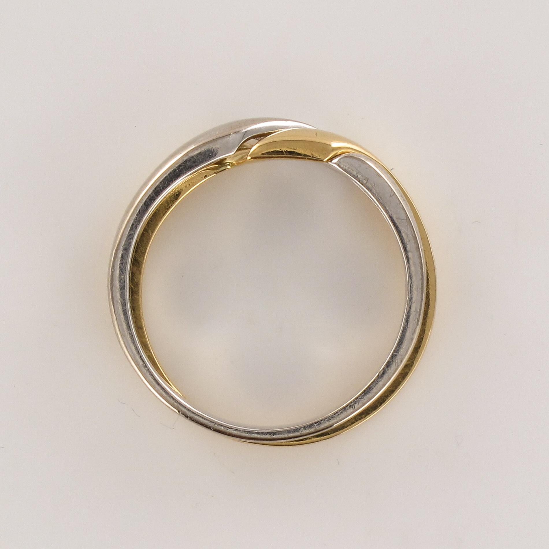Modern Interlaced Yellow Gold White Gold Wedding Rings 4
