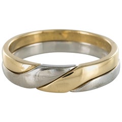 Modern Interlaced Yellow Gold White Gold Wedding Rings