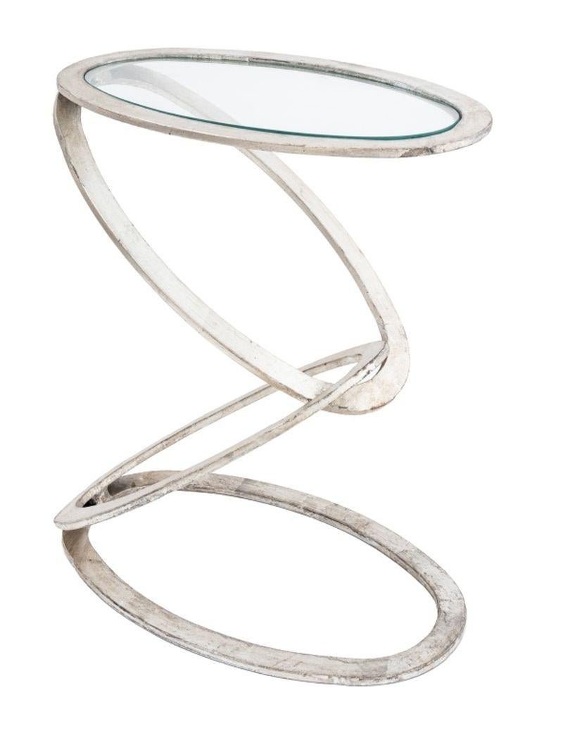 Moderne Table moderne en acier et verre imbriqué en vente