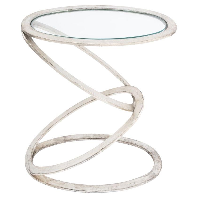 Table moderne en acier et verre imbriqué en vente