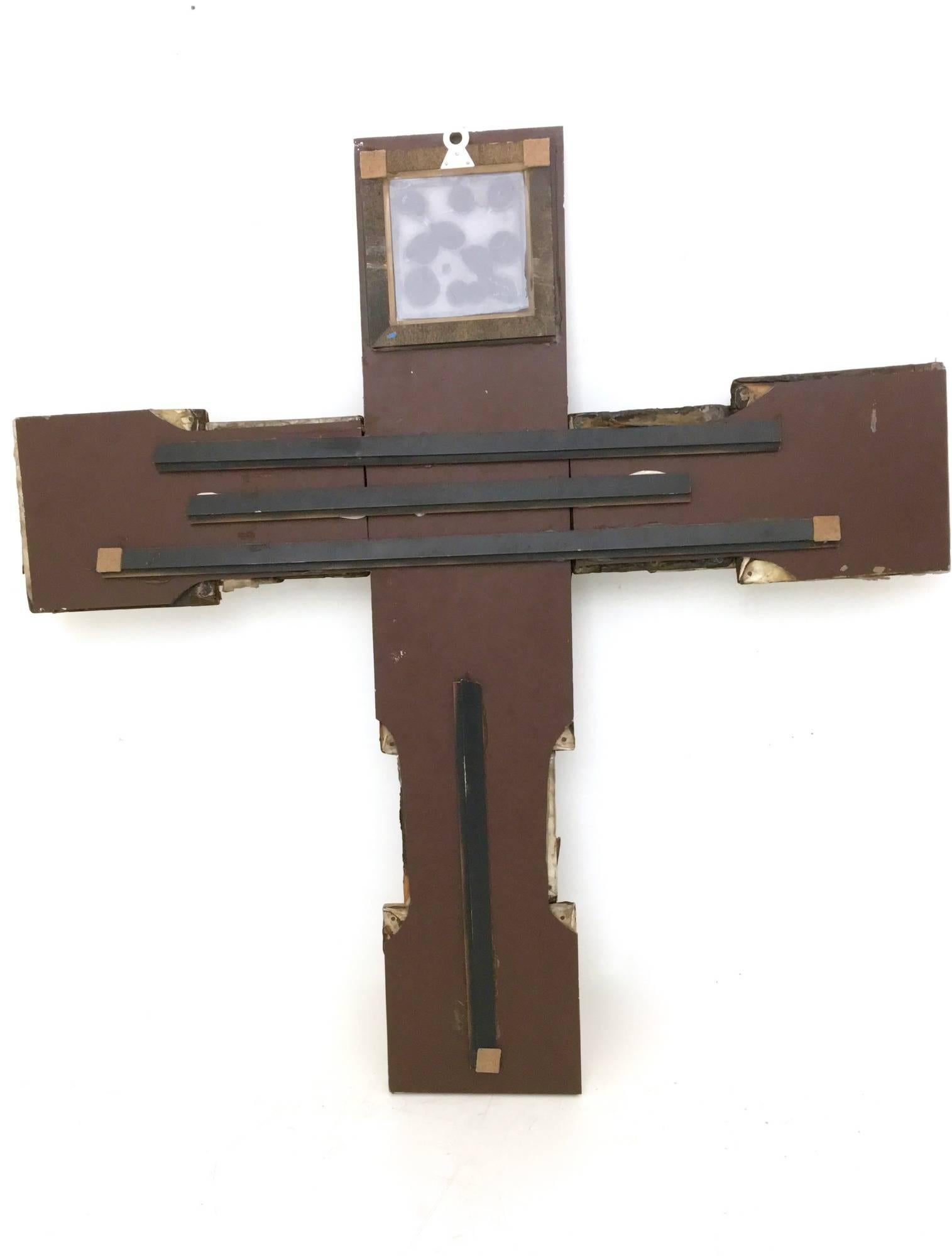 European Contemporary Interpretation of the Holy Cross by Unknown, Wood, Metal, Canvas For Sale