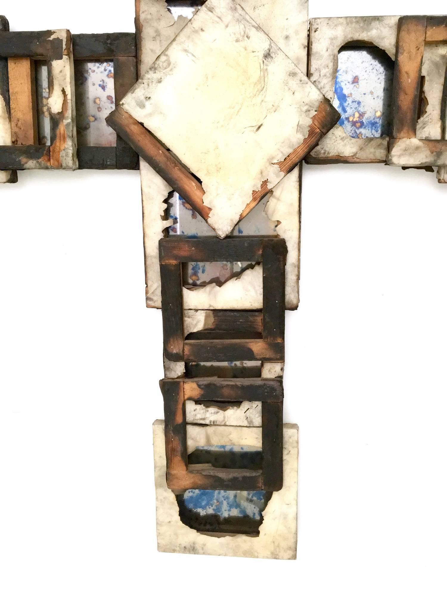 Contemporary Interpretation of the Holy Cross by Unknown, Wood, Metal, Canvas For Sale 2