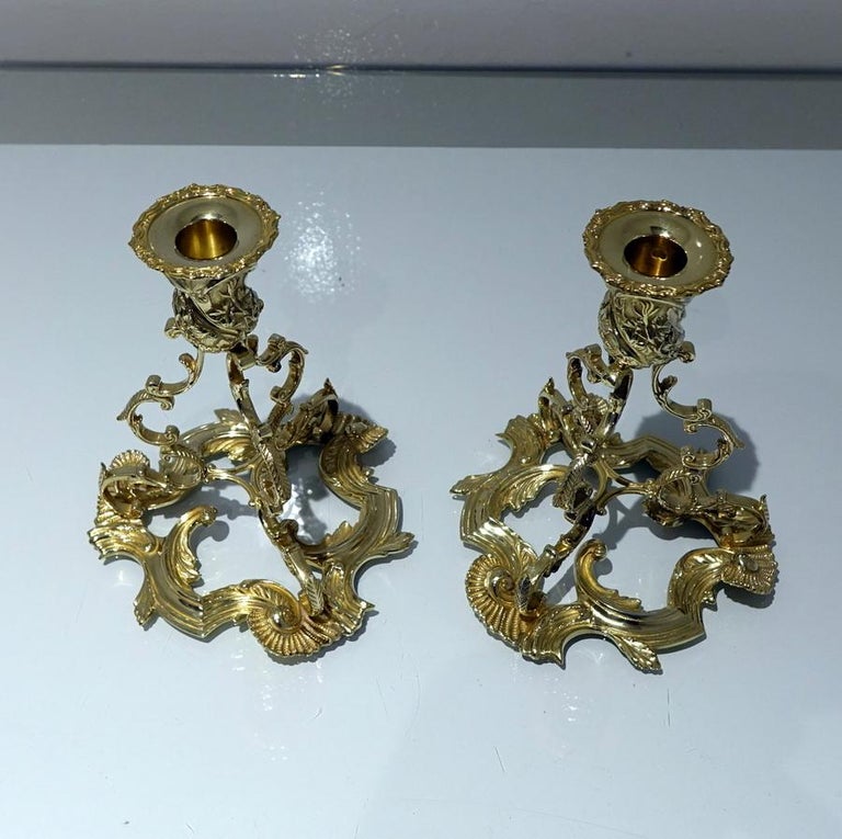 Modern Irish Silver Pair Candlesticks Dublin 1974 Royal Irish Silver Company For Sale at 1stDibs