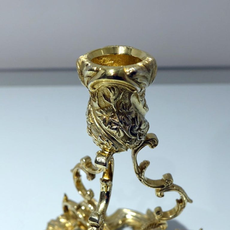 Modern Irish Silver Pair Candlesticks Dublin 1974 Royal Irish Silver Company For Sale at 1stDibs