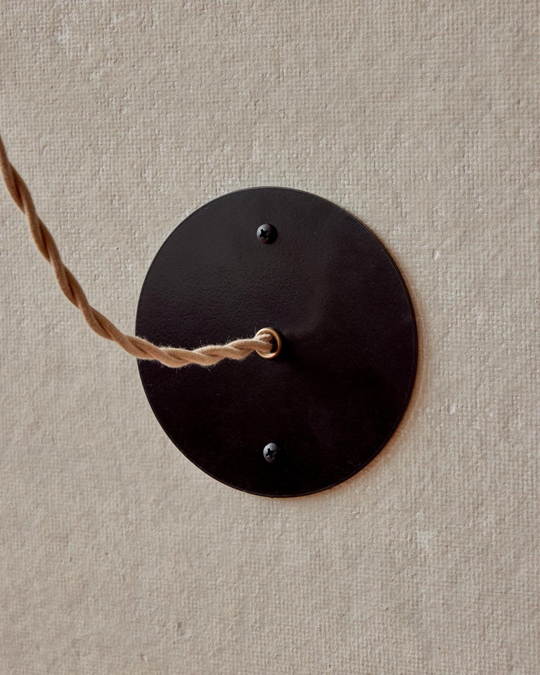 Modern Iron and Black Leather Grace Articulating Wall Sconce, Hardwired