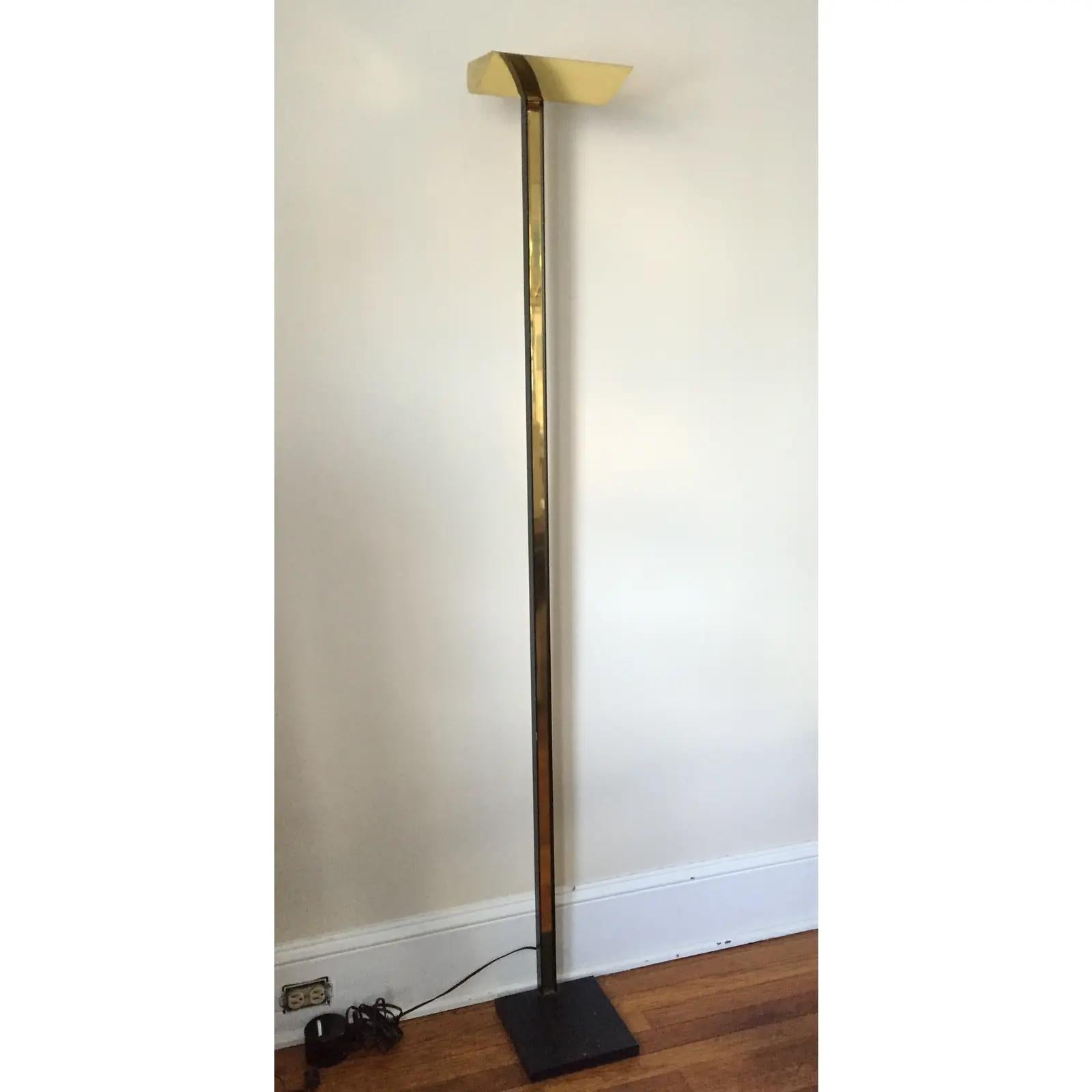 Modern Iron and Brass Torchiere For Sale 1