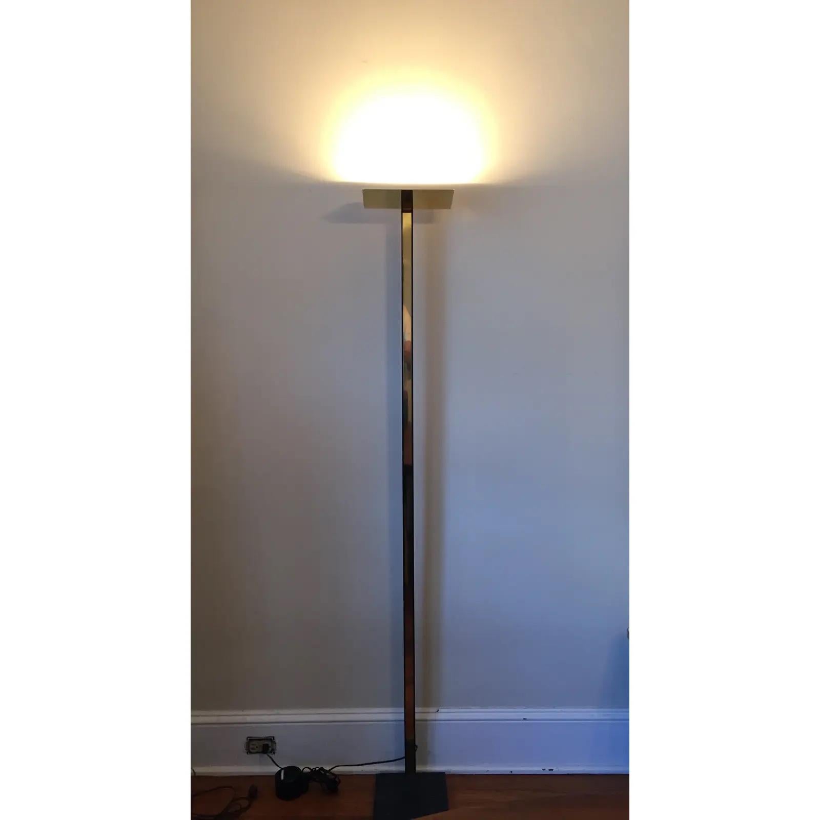 Modern Iron and Brass Torchiere For Sale 2