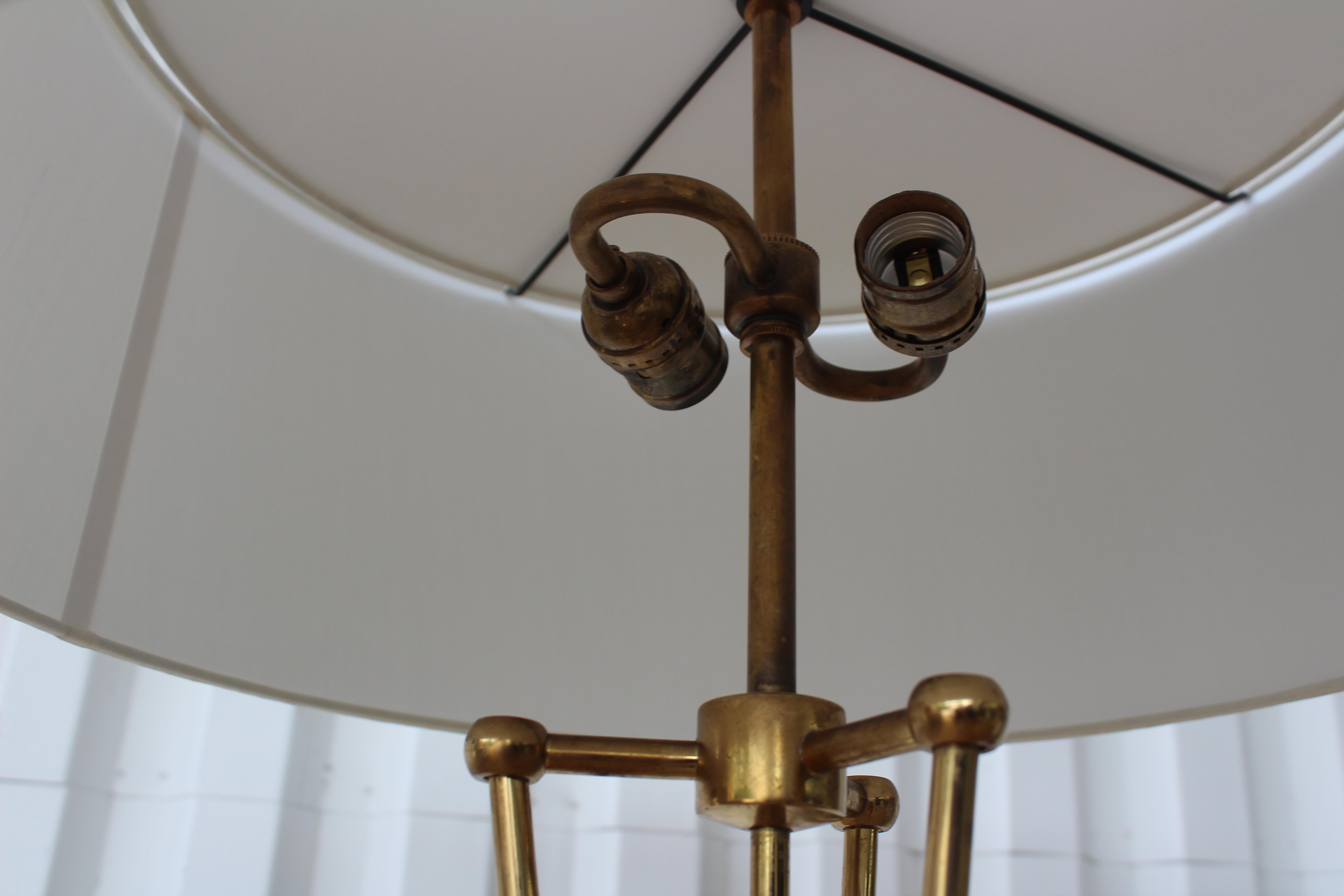 North American Mid-Century Brass Floor Lamp by T.H. Robjon Gibbings, U.S.A, 1950s.