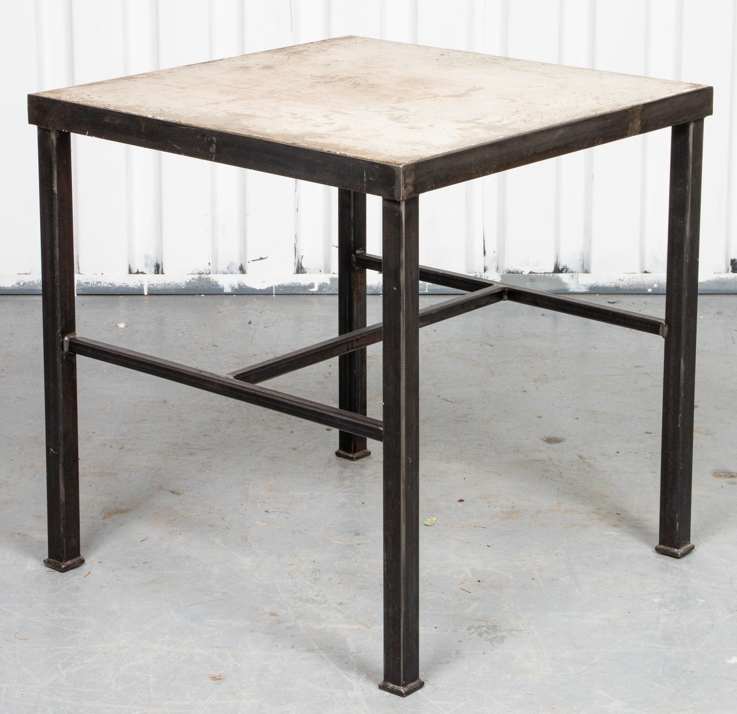 Unknown Modern Iron and Cast Stone Side Table