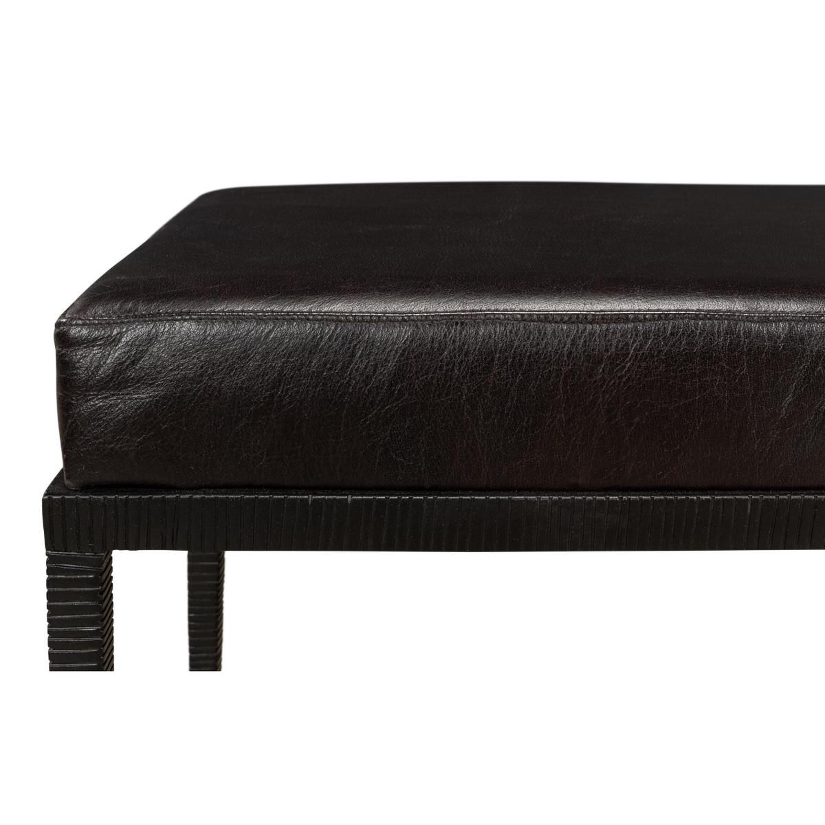 Banc The Moderns en fer et cuir en vente 1