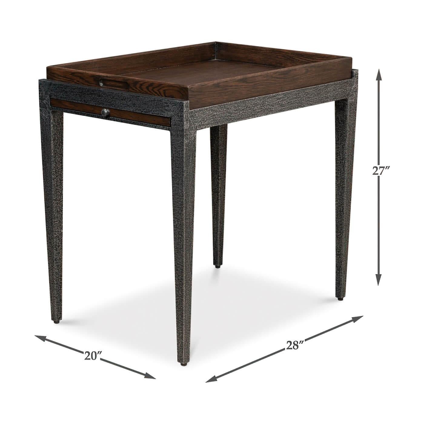 Modern Iron and Oak End Table 4