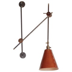 Modern Iron and Tan Leather Grace Articulating Wall Sconce - Plug In