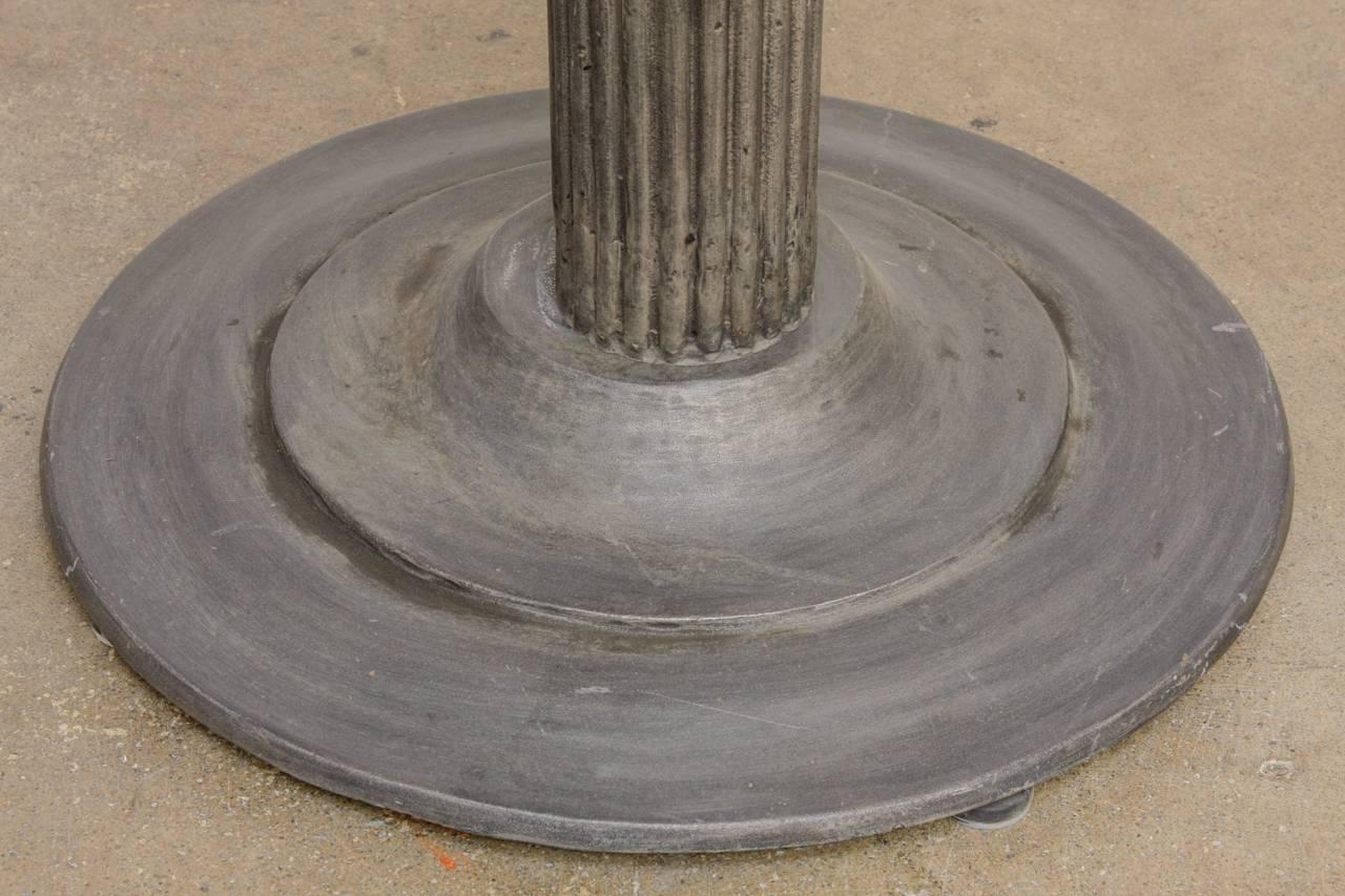 Modern Iron and Travertine Limestone Centre or Pub Table 2