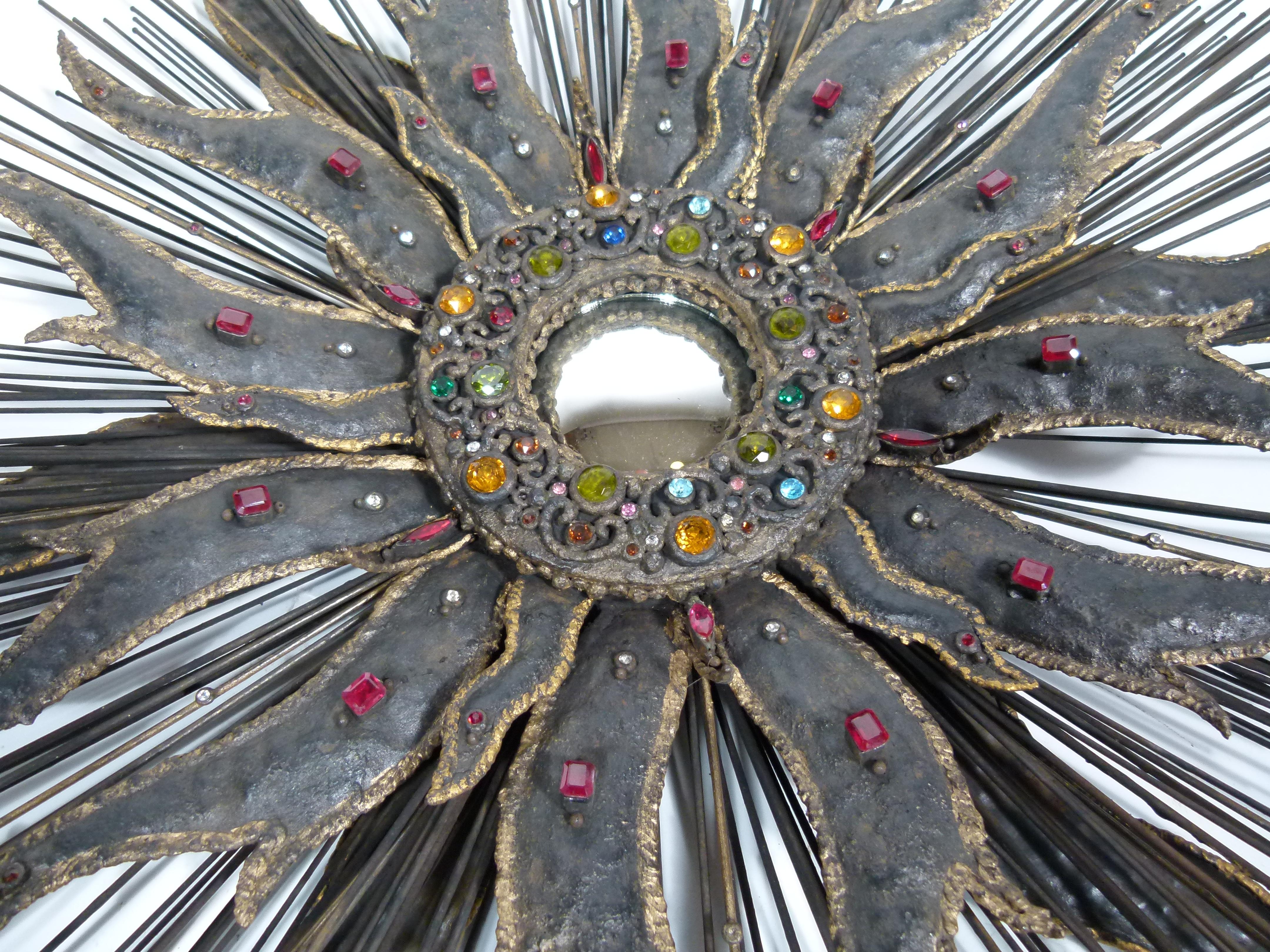 Modern Iron Sunburst Mirror In Good Condition In Vulpellac, Girona