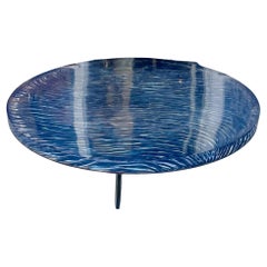 Modern Ironies Blue Wave Lacquer Resin Coffee Table