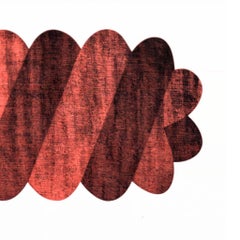 Modern Irregular Shape Rug Twist Organic Pattern Pink & Burgundy Dark Red