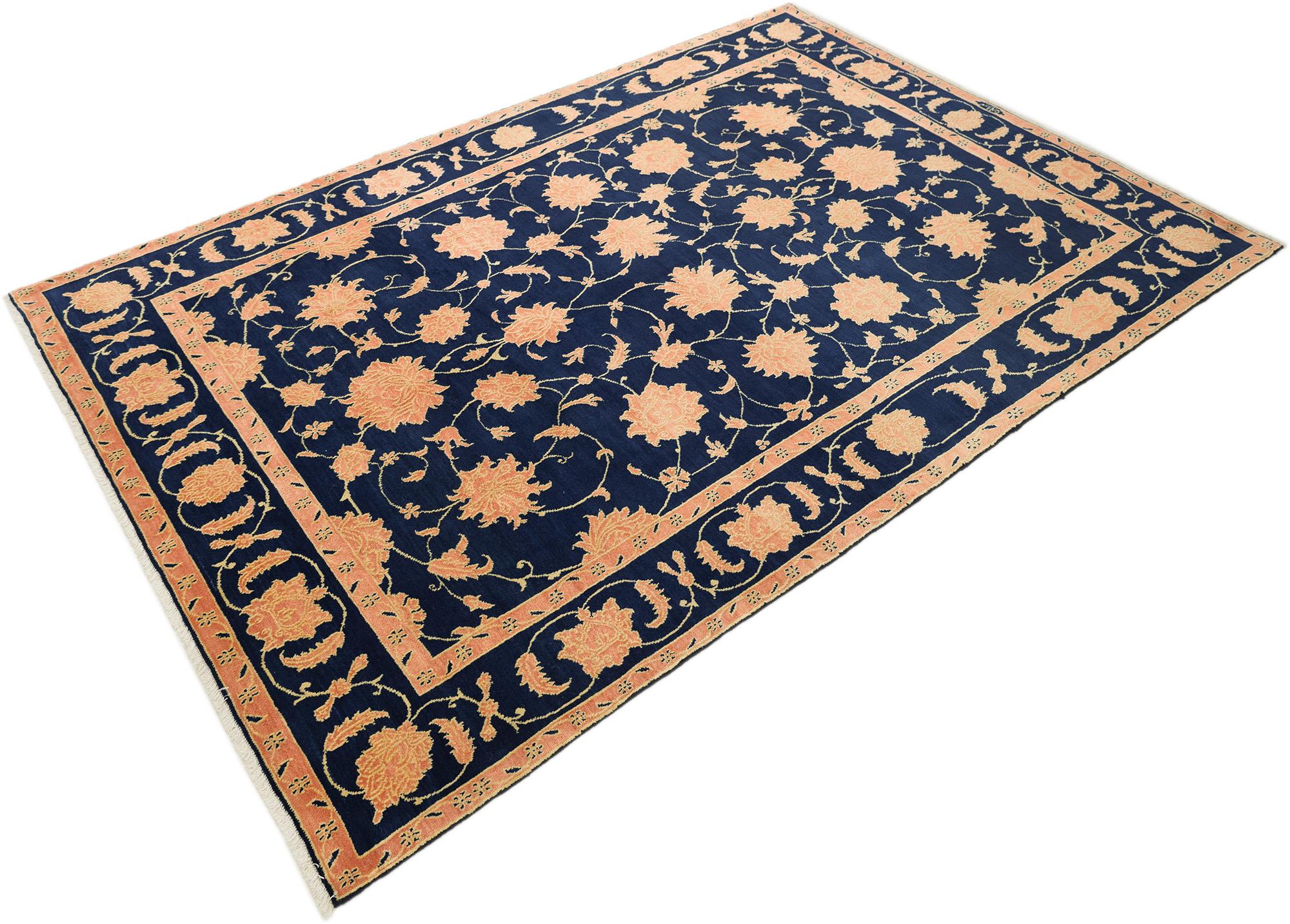 Modern Isfahan (282cm x 192cm, navy blau, neu) (Persisch) im Angebot