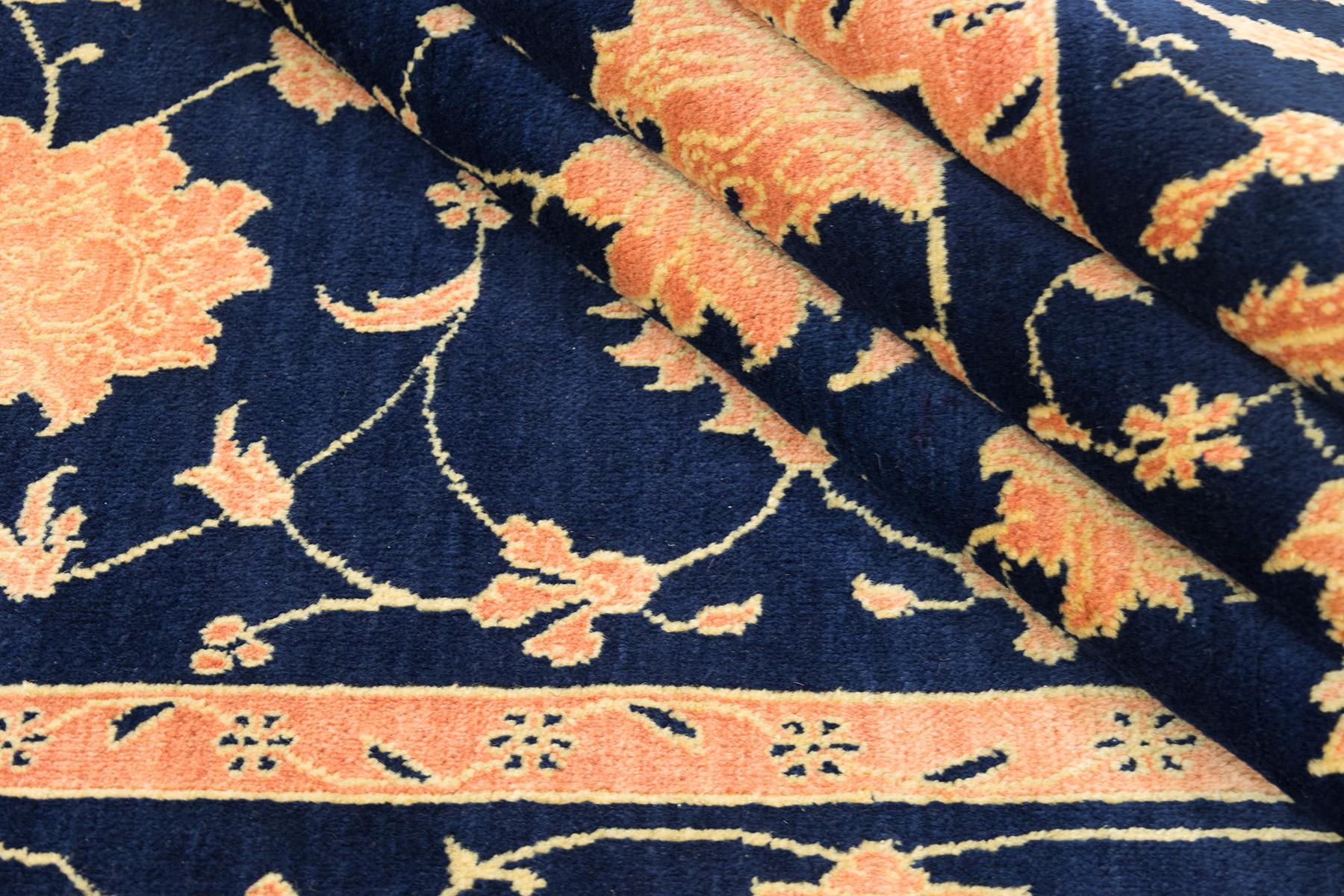 Modern Isfahan (282cm x 192cm, navy blau, neu) (21. Jahrhundert und zeitgenössisch) im Angebot