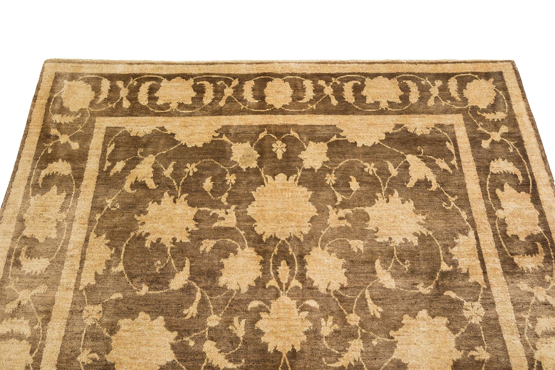 Modernes Isfahan (311cm x 208cm braun, neu) (Handgeknüpft) im Angebot