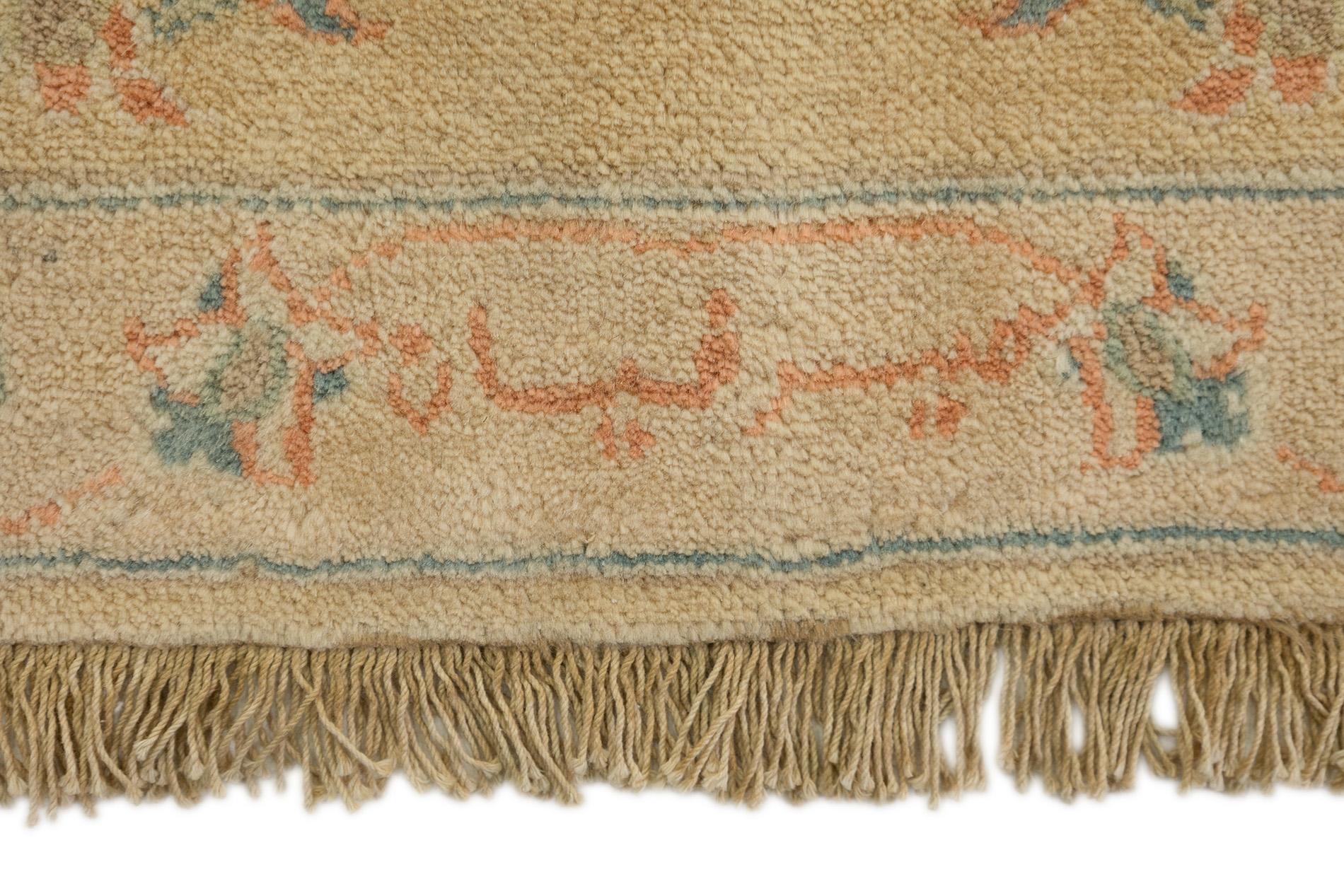 Moderner Isfahan Teppich, handgeknüpft, 17.1x12.6 ft - Beige, Rot, Blau & Hellgrün (Wolle) im Angebot