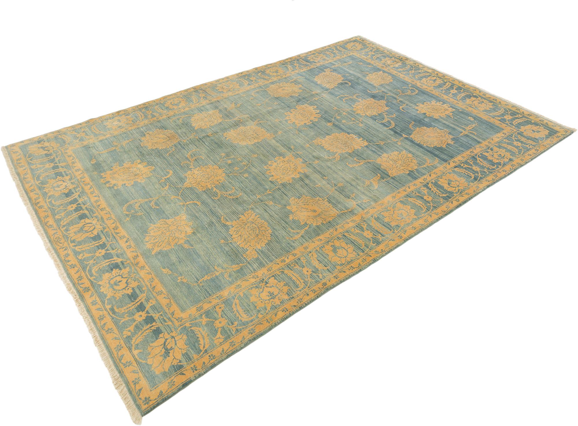 Modern Isfahan (sanftes Aqua-Blau, warmes Beige, 11'3