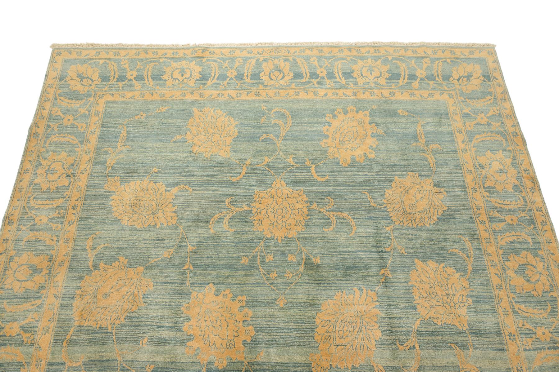 Modern Isfahan (sanftes Aqua-Blau, warmes Beige, 11'3