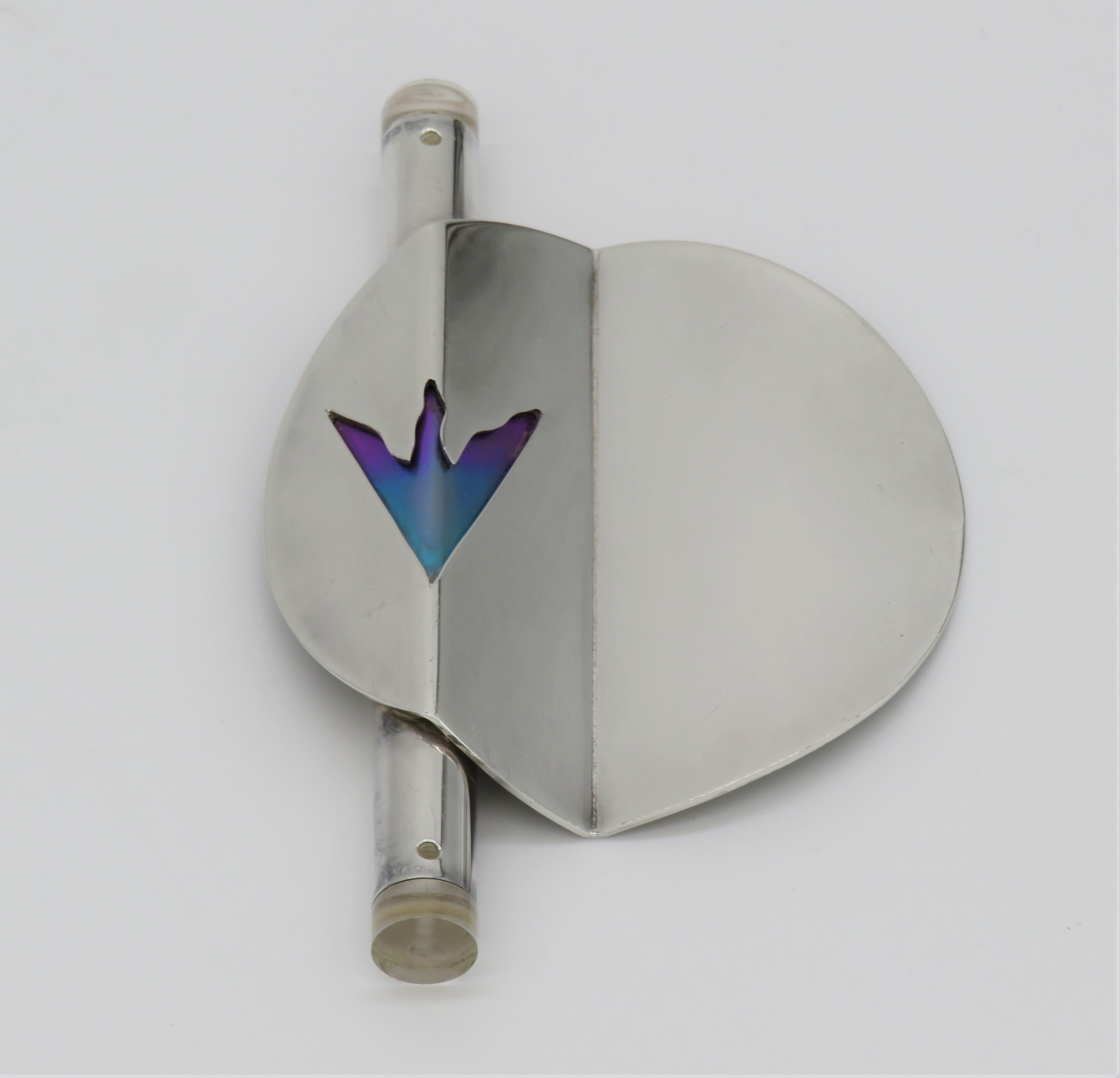 Modern Israeli Silver Mezuzah by Arie Ofir In Excellent Condition In New York, NY
