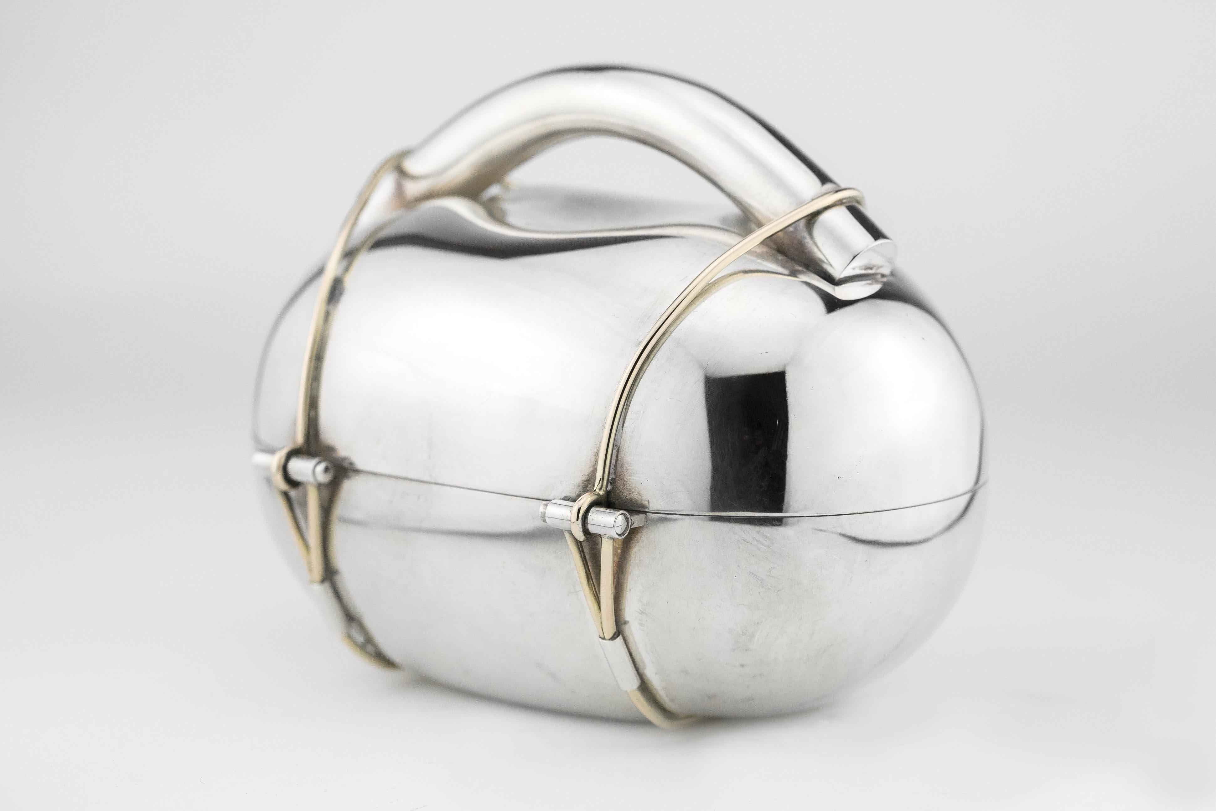 Hand-Crafted Modern Israeli Sterling Silver Etrog Container by Arie Ofir