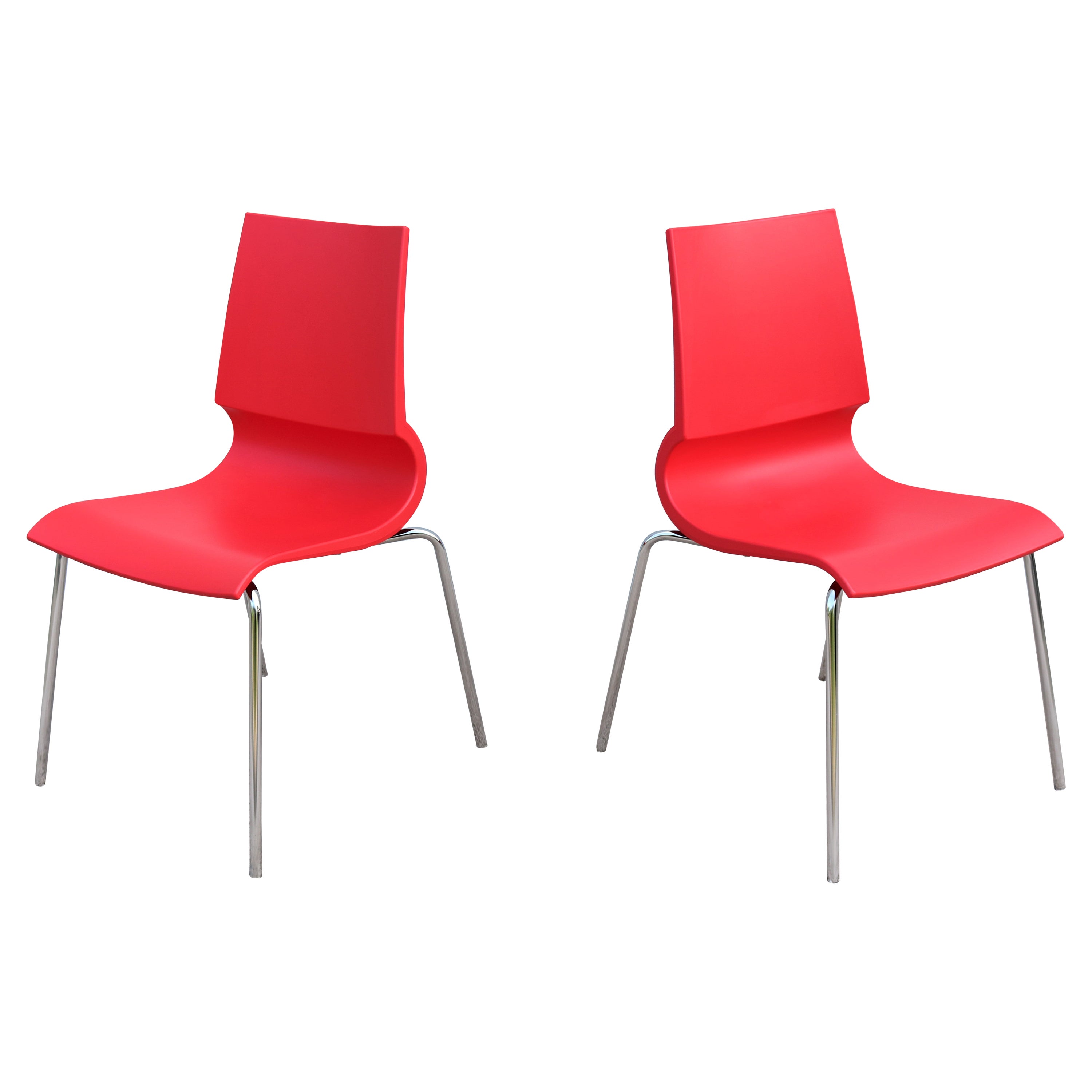 Modern Italia MarCo Maran für Maxdesign Rote Ricciolina Esszimmerstühle, ein Paar