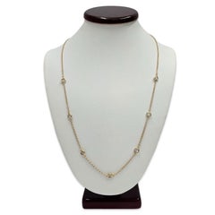 Modern Italian 1.05tcw Diamond Bezel Station Necklace 14k Gold