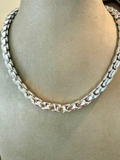 Collar Italiano Moderno de Oro Blanco de 18 K