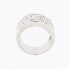 Modern Italian 18 karat White Gold Band Ring with Diamonds