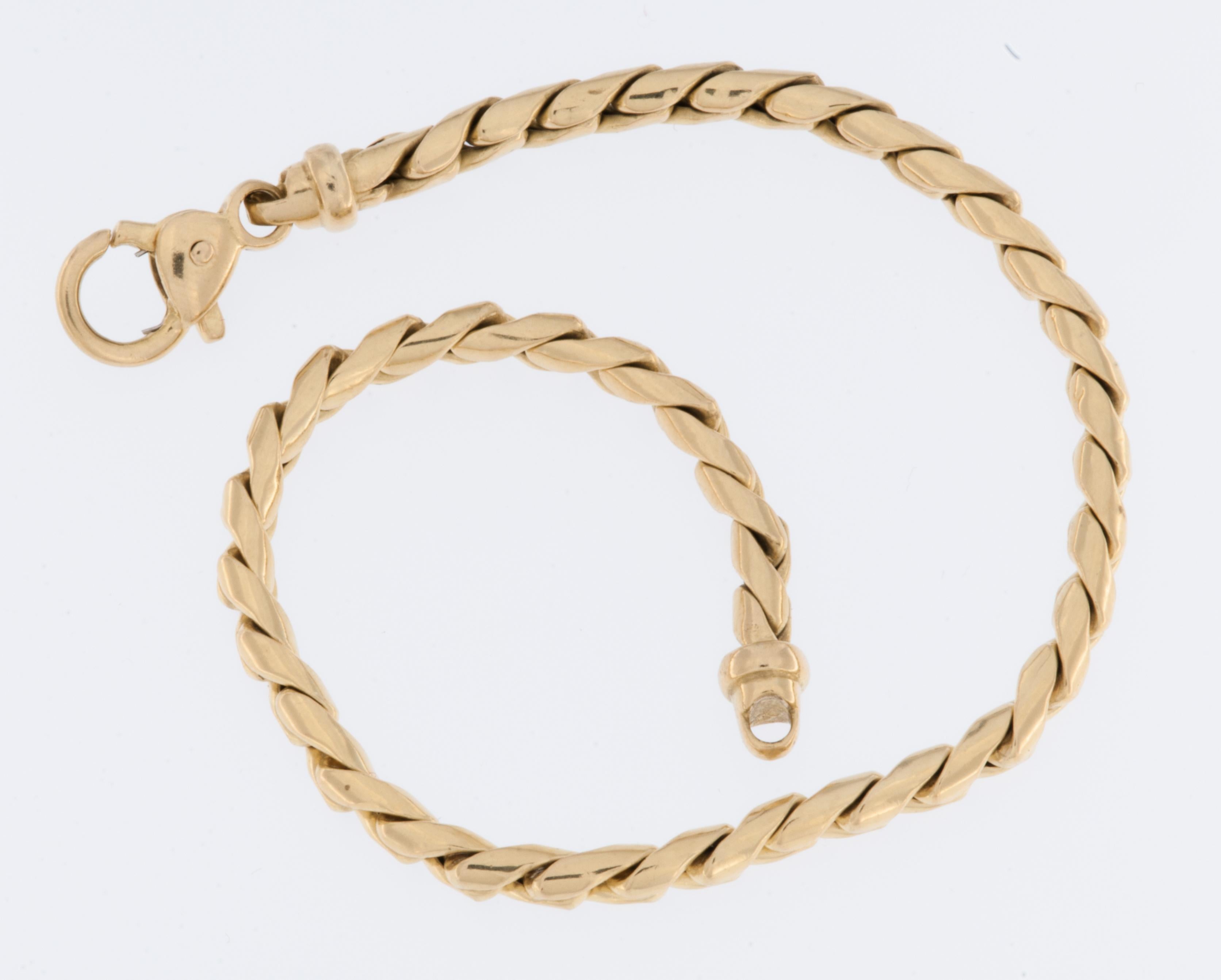 Women's or Men's Modern Italian 18kt Yellow Gold Bracelet  For Sale