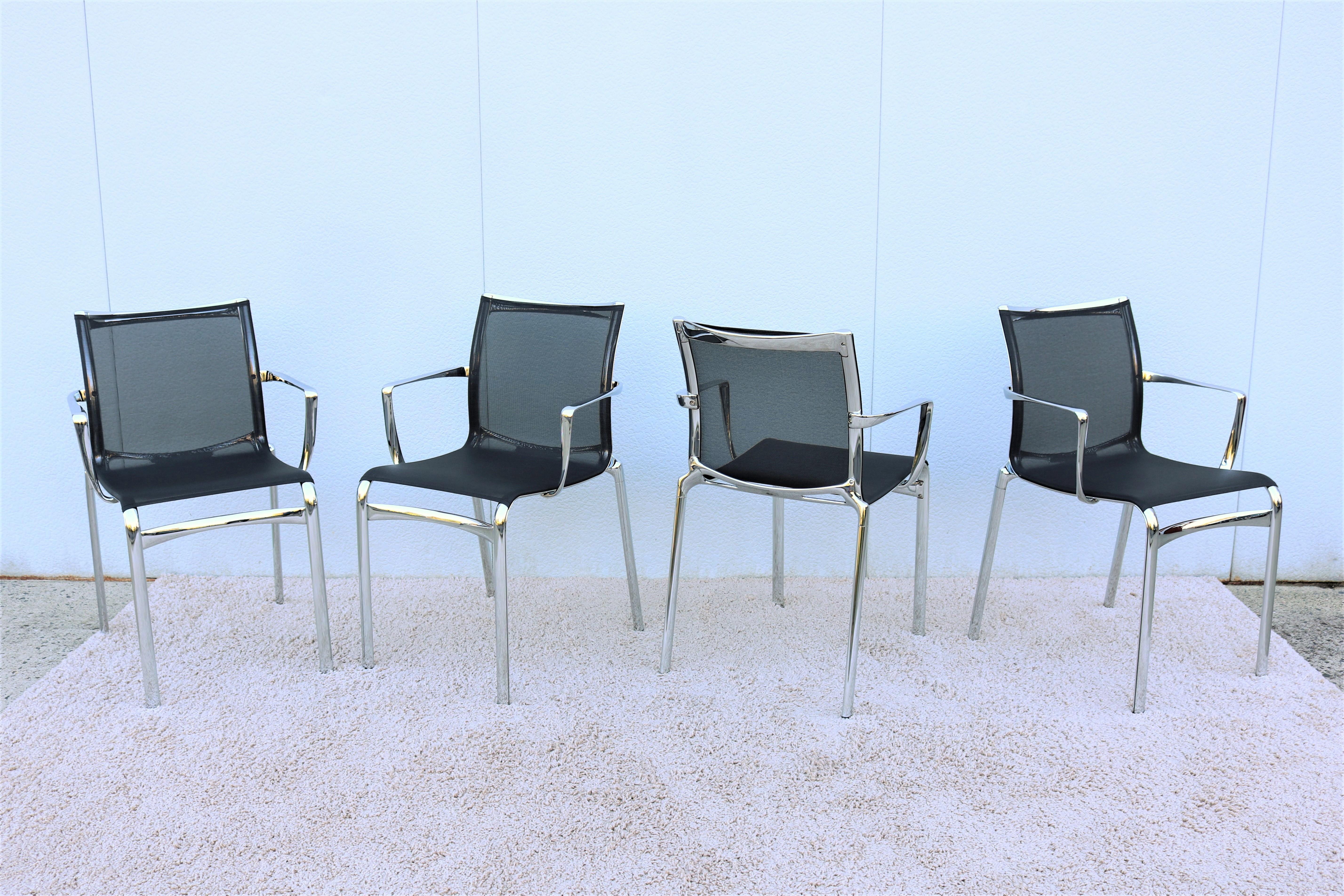 This clean and elegance Bigframe chairs are stylish and functional, sturdy and very comfortable.
The lightweight design and stacking feature make it suitable for most diverse situations and needs. 
Great for home dining room or office conference