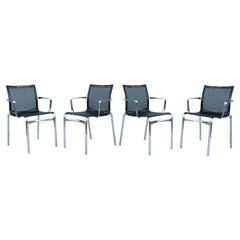 Poltrone da pranzo moderne italiane Alberto Meda per Alias Bigframe Mesh, Set di 4