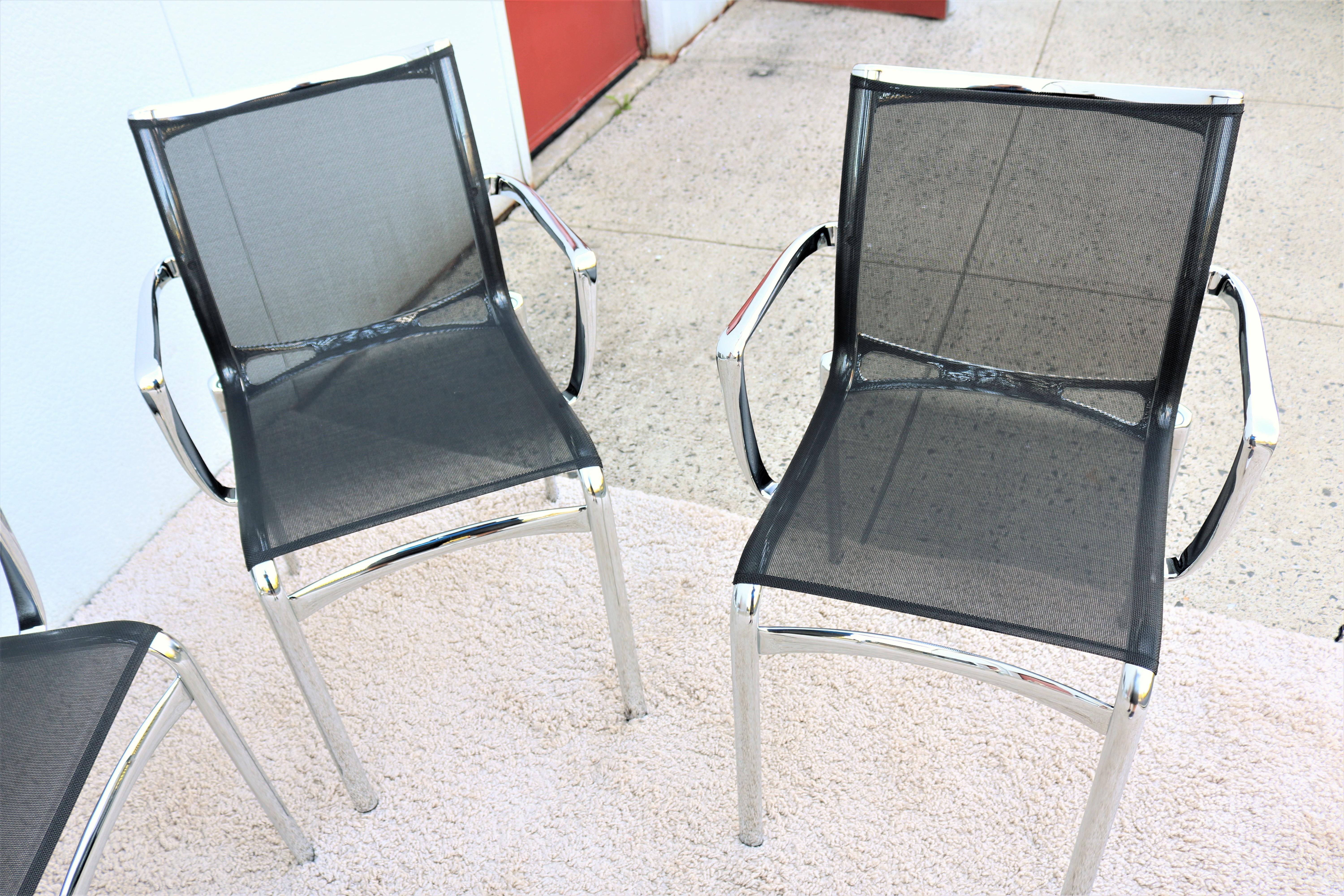 Poli Fauteuils de salle à manger italiens modernes Alberto Meda pour Alias Bigframe Mesh, lot de 6 en vente