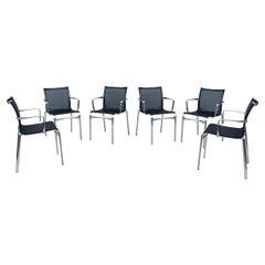 Modern Italian Alberto Meda for Alias Bigframe Mesh Dining Armchairs, Set of 6