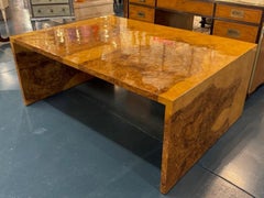 Modern Italian Art Deco Burl Coffee Table